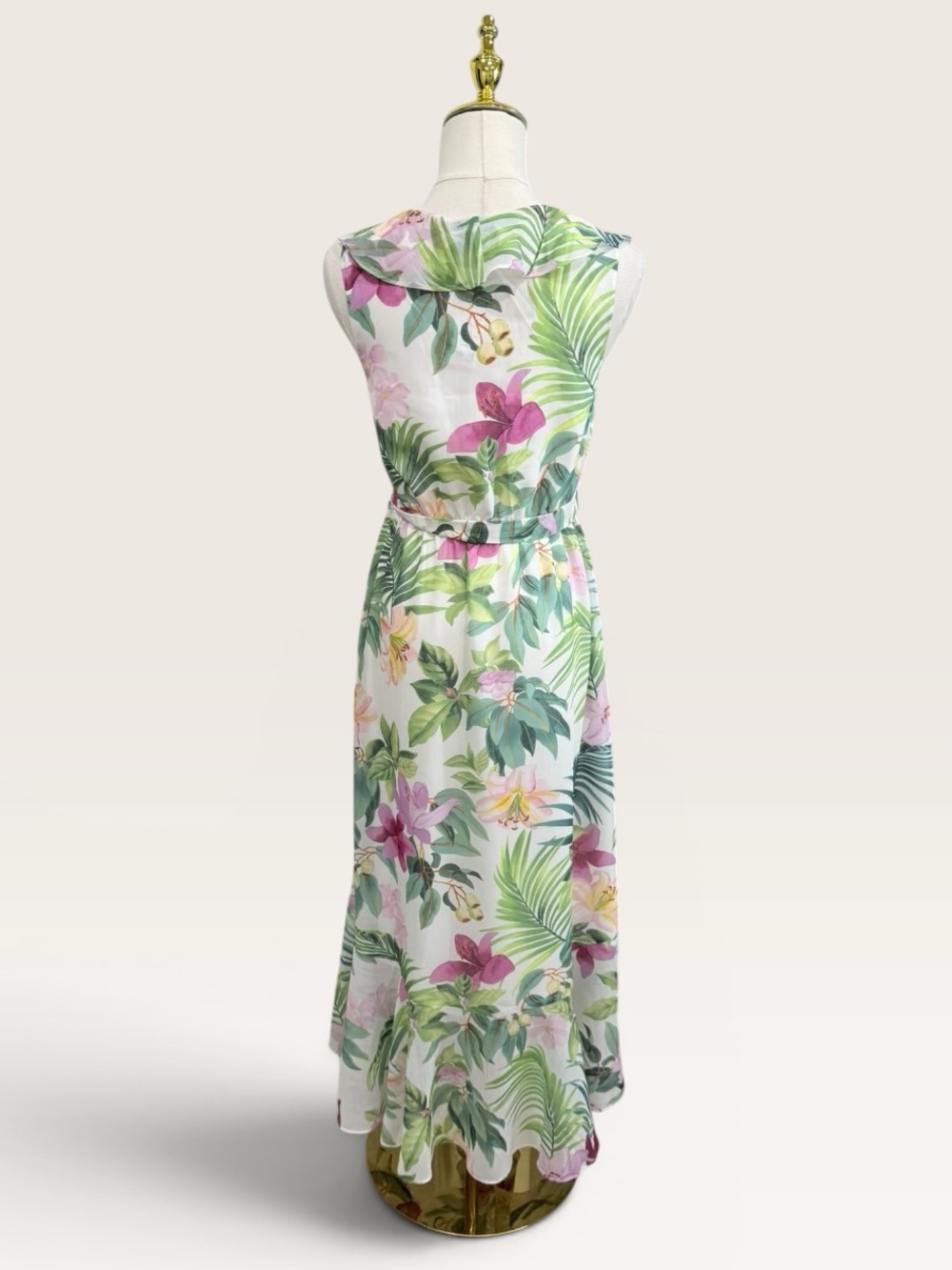 Tommy Bahama XS Tropical Bliss Printed Sleeveless Belted Dress White Multi NWT - Picture 7 of 15